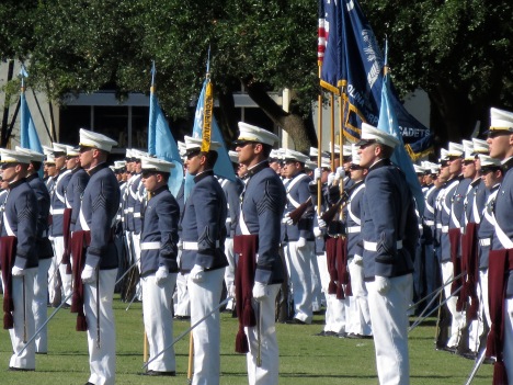 Cadets during an October parade at The Citadel